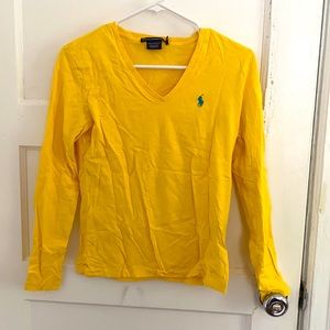 Yellow long sleeve Ralph Lauren V-neck